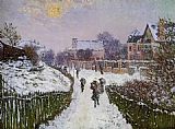 Boulevard St Deni Argenteuil Snow Effect by Claude Monet